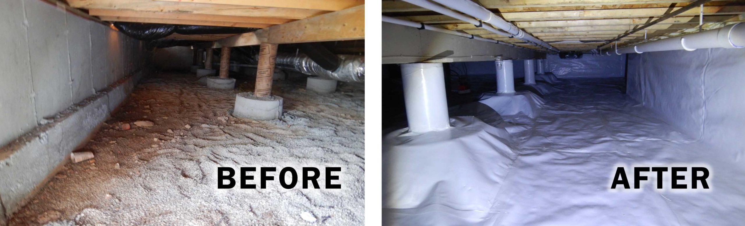 Crawl Space Encapsulation in Springfield Missouri Before And After